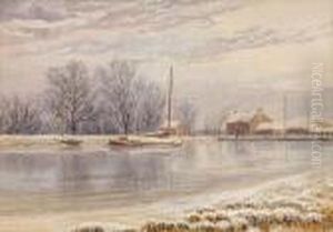 Wintry Landscape, Coldham Hall by Stephen John Batchelder