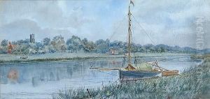 Boats On A Broadland River Boats On A Broadland River