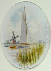 Sailing Boats On The Broads by Stephen John Batchelder