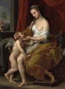 Venus Caressing Cupid by Pompeo Gerolamo Batoni