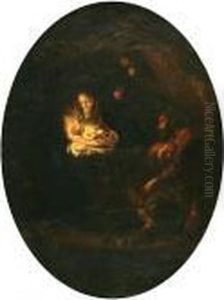 The Holy Family With Angels Above by Pompeo Gerolamo Batoni