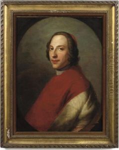 Portrait Of A Cardinal, Half-length, In A Feigned Oval by Pompeo Gerolamo Batoni