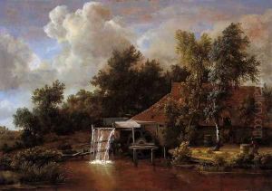 A Watermill by Meindert Hobbema