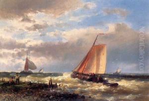 A Choppy Estuary by Abraham Hulk Snr