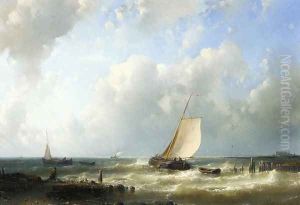 Fishing Boats Setting Out by Abraham Hulk Snr