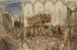 Kroning Czaar: Czar Nicolaas Ii After The Crowning In 1896,moskou by Marius Bauer