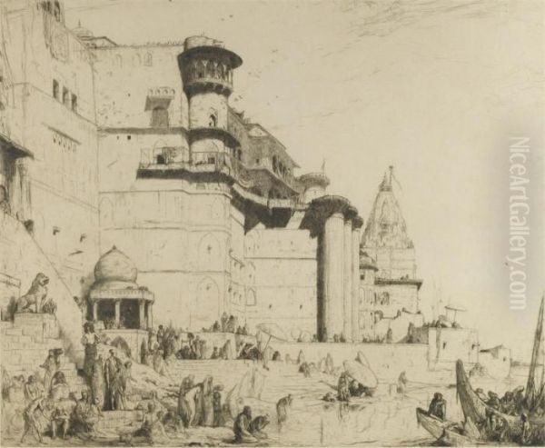 The Ghats, Benares - view 1