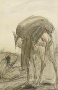 An Arab And His Camel In The Desert