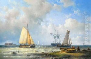 Dutch Barges in a Calm