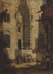 Moskee Ingang Cairo: The Entrance Of The El Gouri Mosque, Cairo by Marius Bauer