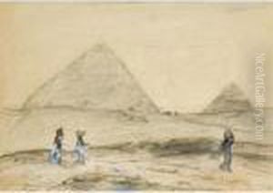 The Pyramids At Gizeh by Marius Bauer