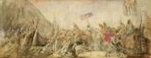 An Oriental Entry Of A Sultan by Marius Bauer