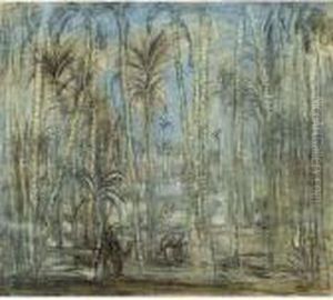 Phanurtuin Te Memphis Bij Maanlicht by Marius Bauer