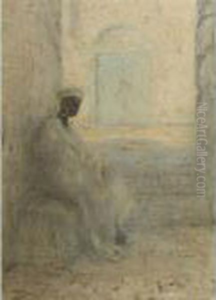 An Arabian Woman Sitting In The Shade - view 1
