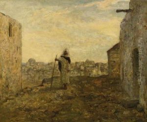 Blinde Bedelaar: A Blind Beggar On A Hill Top, A Town Beyond