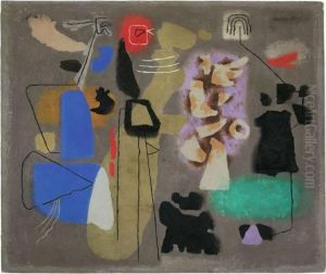 Komposition Auf Oliv (paradies Am Abend Des Sundenfalls) by Willi Baumeister