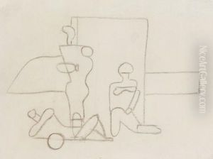 Drei Figuren. Vier Figuren by Willi Baumeister