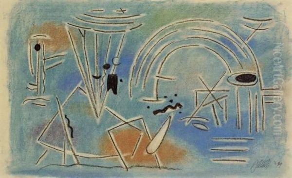 "metaphysische Landschaft Auf Blau Mit Bogen" - view 1