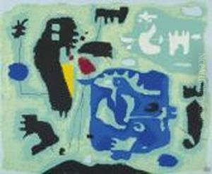 Grun - Komposition In Grun. 1954 by Willi Baumeister