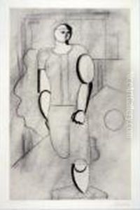 Lichtdruck Auf Chamoisfarbenem Hadernpapier. by Willi Baumeister