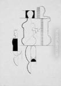 Ohne Titel (gestaffelte Figuren - Torso-figuren) by Willi Baumeister