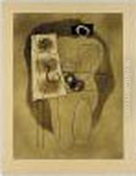 Der Maler; And Ohne Titel (linienfigur Auf Braun - Grosse Maske) (spielmann 90; And 104) - view 1
