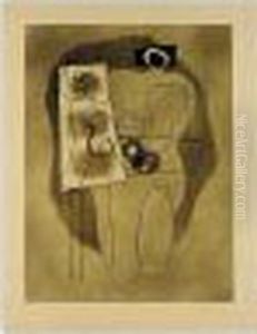 Der Maler; And Ohne Titel (linienfigur Auf Braun - Grosse Maske) (spielmann 90; And 104) by Willi Baumeister