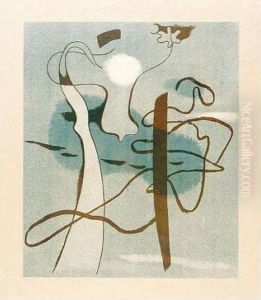 Komposition Auf Grau-blau - Komposition Mit Weissem Fleck (spielmann 97) by Willi Baumeister