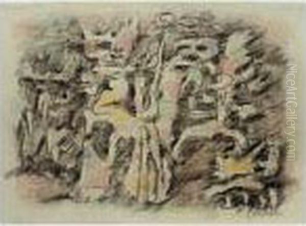 Komposition Auf Grunem Ingres Papier (composition On Green Ingres Paper) - view 1