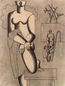 Frau Mit Tuch by Willi Baumeister