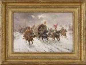 Transporting Gold In Siberia by Adolf Baumgartner