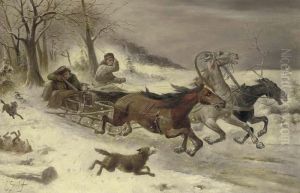 Running From The Wolves by Adolf Baumgartner