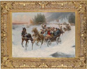 The Bridal Procession by Adolf Baumgartner