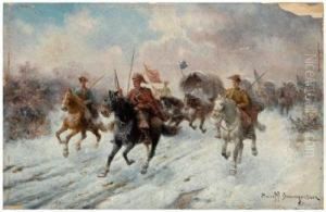 Cossack Charge by Adolf Baumgartner