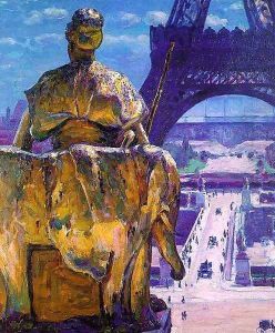 The Eiffel Tower as seen from The Trocadero by Louis Welden Hawkins