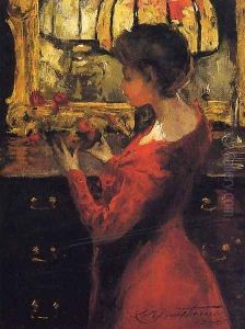 Crimson Roses by Charles Hawthorne