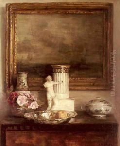 Still Life With Classical Column And Statue by Carl Wilhelm Holsoe