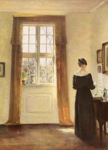 Woman In Interior by Carl Wilhelm Holsoe