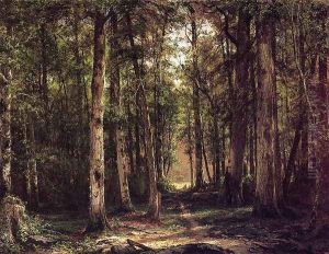 Forest Scene with Mother and Child by George Hetzel
