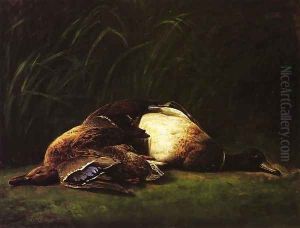 Nature Mort - Hen and Drake Mallard by George Hetzel