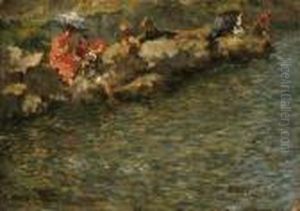 Bagnanti Sulla Riva by Leonardo Bazzaro