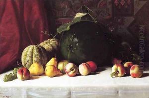 Still Life with Melons, Pears and Apples by George Hetzel