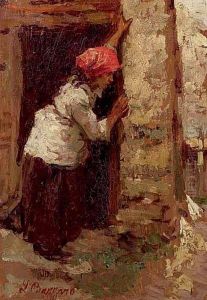 Contadina Alla Porta by Leonardo Bazzaro