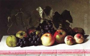 Still Life with Concord Grapes and Apples by George Hetzel