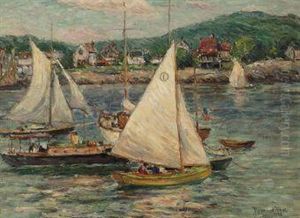 Yachts At Rockport, Massachusetts by Reynolds Beal