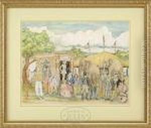 Portrait Of The Circus Troop by Reynolds Beal