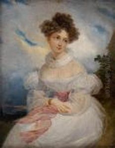 Portrait De Jeune Femme Sur Fond De Paysage
