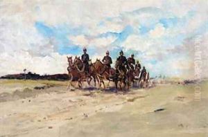 Royal Artillery a field gun team on the march by Edward Matthew Hale