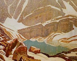 Mountain Snowfall Lake Oesa 1932 by James Edward Hervey MacDonald