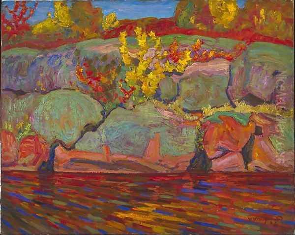 Autumn Colours: Rock and Maple - view 1
